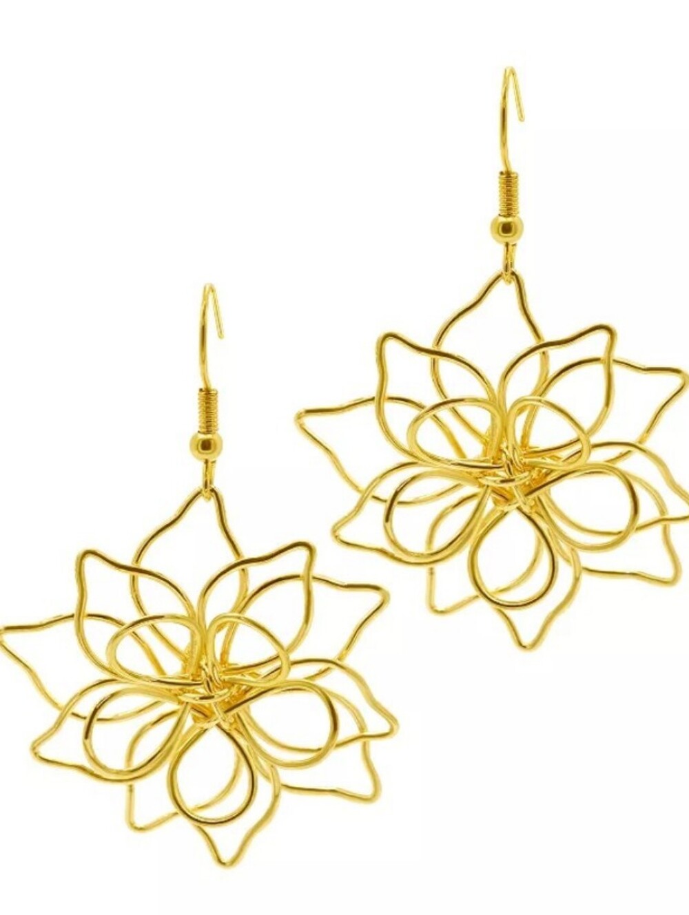 Adornia 14k Gold Plated Wire Flower Earring